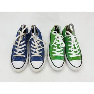 Lot of 2 Converse Low Top Shoes Sneakers Men's Size 5 Green Blue